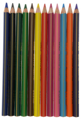 Набор цветных карандашей "Mega Tri", 12 шт. утолщённые