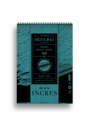 Альбом для пастели "Ingres" 90г/м2 A4 черная бумага 60л спираль по короткой стороне