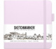 Блокнот для зарисовок Sketchmarker 140г/кв.м 12*12см 80л твердая обложка Фиолетовый пастельный