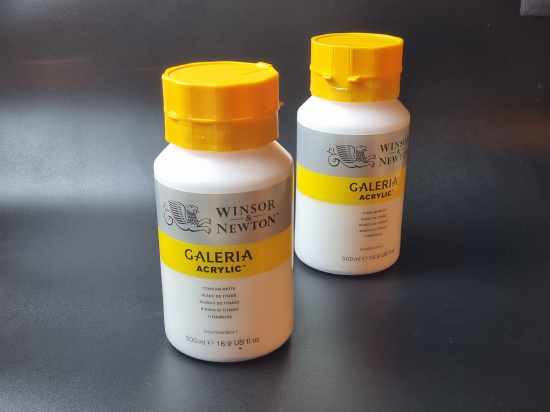 Акриловые краски "Galeria", баночка 500 мл, белый титан