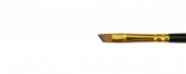 Кисть синтетика (имитация колонка) скошенная, короткая ручка "1S65" №4, для масла, акрила, гуаши