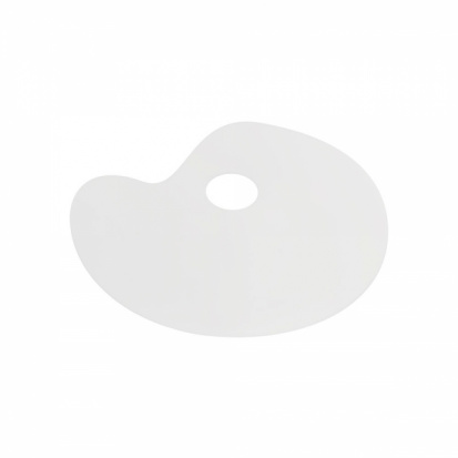 Палитра из белого оргстекла, 21x31см, овальная, 2мм
