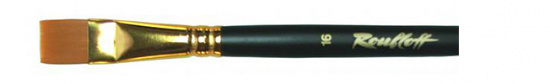 Кисть синтетика плоская длинная ручка "1327" №16 для масла, акрила, гуаши, темперы