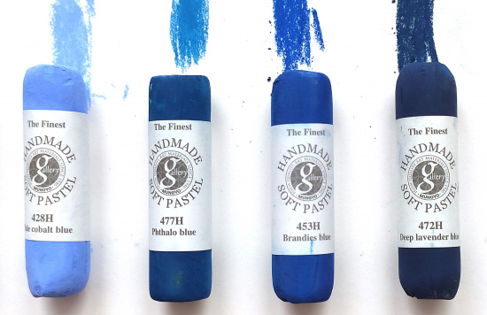 Пастель сухая мягкая круглая ручной работы №477, фталоновый синий