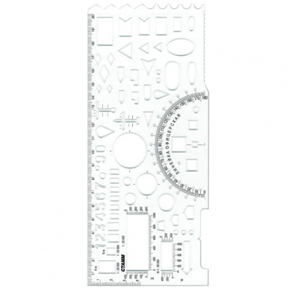 Линейка офицерская, гибкая, бесцветная, печатная шкала sela25