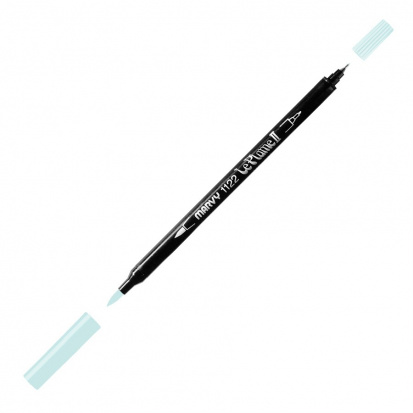 Маркер-кисть двусторонняя "Le Plume II", кисть и ручка 0,5мм, серо-голубой