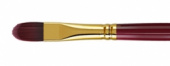 Кисть художественная "Вернисаж", синтетика бордовая, плоскоовальная, длинная ручка №12