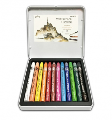 Акварельные профессиональные пастельные мелки, 12 цветов в металле