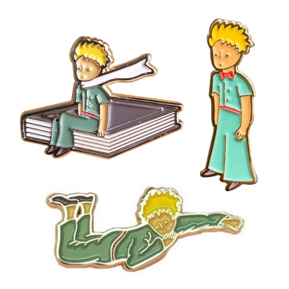 Значки эмалированные "Маленький принц", 3шт