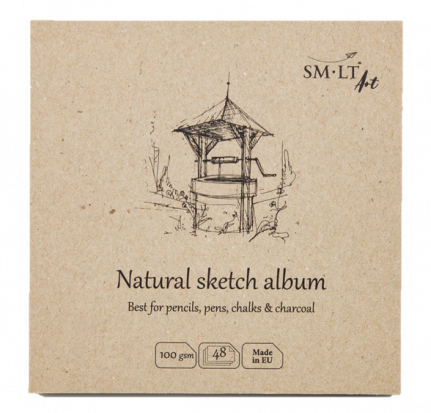 Альбом "Layflat Natural", 100г/м2, 14х14см, 48л, серая бумага