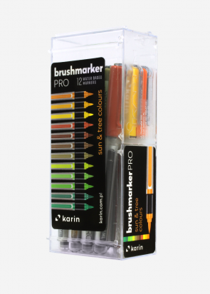 Набор маркеров-кистей "Brushmarker Pro", 12 цв, солнце и листва sela25