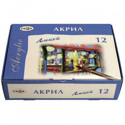 Набор акриловых красок "Лицей", 12 цветов, 20мл, картон