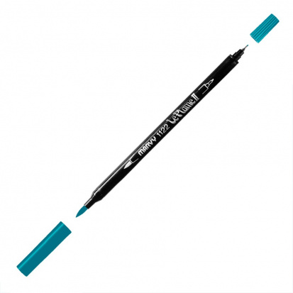 Маркер-кисть двусторонняя "Le Plume II", кисть и ручка 0,5мм, Teal