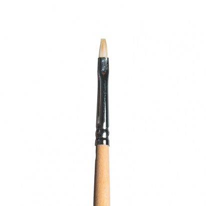 Кисть синтетика+щетина, плоская, длинная ручка "1M22" №4, для масла, акрила, гуаши, темперы