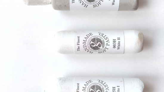 Пастель сухая мягкая круглая ручной работы №003, белый II