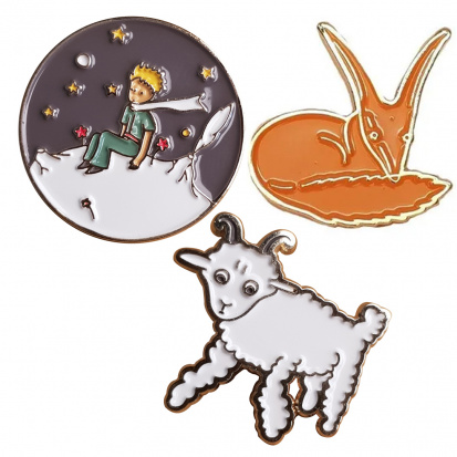 Значки эмалированные "Маленький принц", 3шт