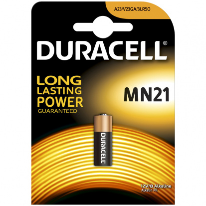 Батарейка Duracell MN21 (23A) 12V алкалиновая, 1BL (в упак. 1бат.)