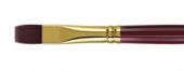 Кисть художественная "Вернисаж", синтетика бордовая, плоская, длинная ручка №10