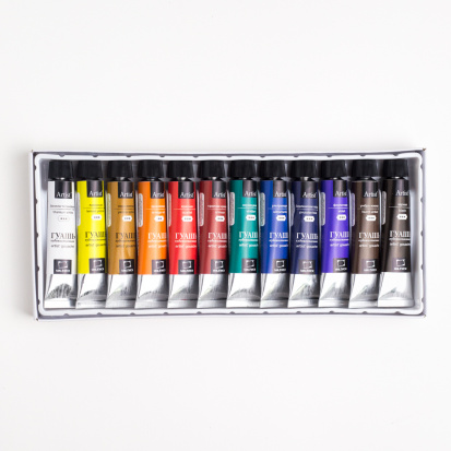 Набор гуаши,12 цветов, 12 мл 