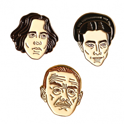 Значки эмалированные "Писатели", 3шт sela25