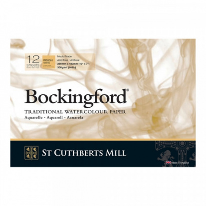 Склейка для акварели "Bockingford", белая, Rough \ Torchon, 300г/м2, 18x26см, 12л