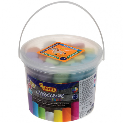 Набор цветных мелков асфальтовых, 20шт., 7цв., круглый, пластиковое ведро