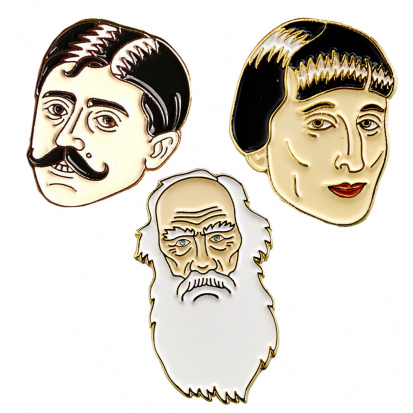 Значки эмалированные "Писатели", 3шт Значки эмалированные "Писатели", 3шт