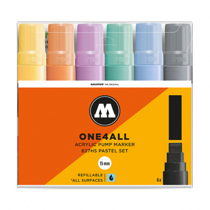 Набор маркеров Molotow "One4all 627HS" Pastel, 6шт