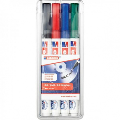 Набор маркеров для CD/DVD "8400", 4 цвета, ассорти