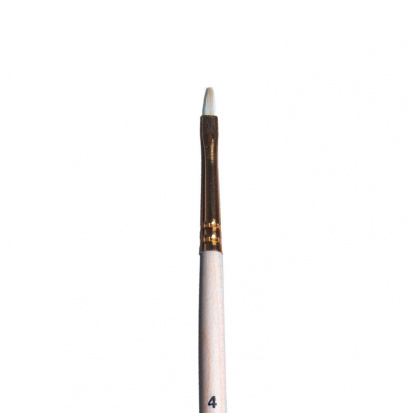 Кисть щетина плоская, длинная ручка "1722" №4, для масла, акрила, гуаши, темперы