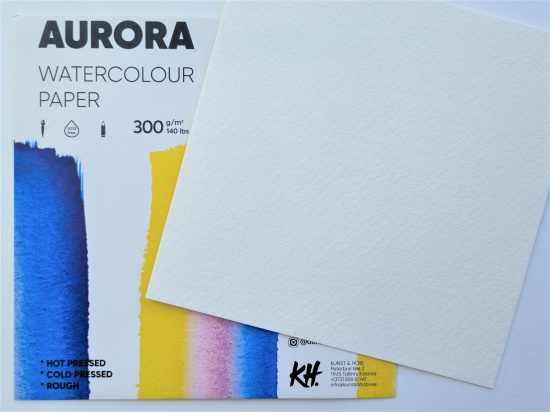 Бумага для акварели Aurora Rough 54x78см 300 г/м² 100% целлюлоза, 3л