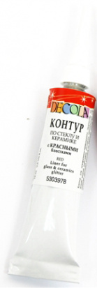Контур Decola Glass&Ceramic с красными блестками 18мл (истек или истекает гарантийный срок) Контур Decola Glass&Ceramic с красными блестками 18мл (истек или истекает гарантийный срок)