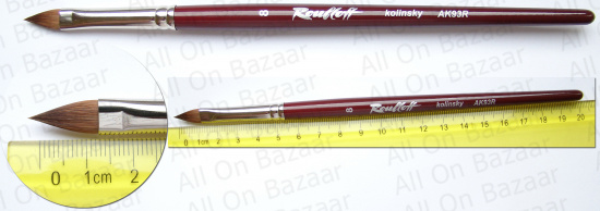 Кисть колонок лепесток короткая ручка "AK93R" №8 для дизайна ногтей 