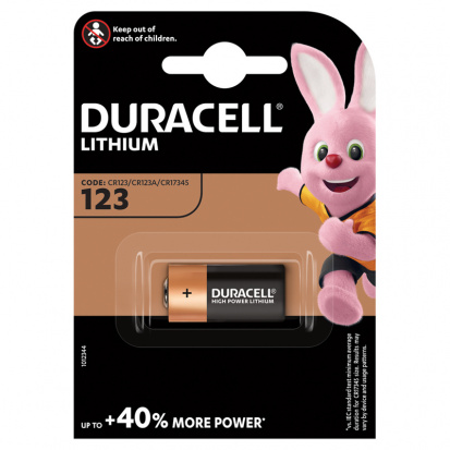 Батарейка Duracell CR123 3V литиевая, 1шт упак.