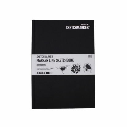 Скетчбук Sketchmarker MARKER LINE 160г/м.кв 176х250мм 44л твердая обложка цв.черный
