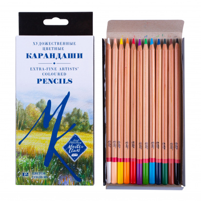 Набор профессиональных цветных карандашей "Мастер-Класс", 12 цветов, в картонной упаковке