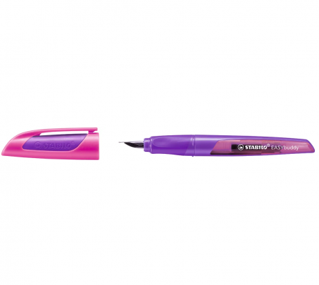 Перьевая ручка "EasyBuddy", корпус фиолетовая/малиновая, синий картридж sela
