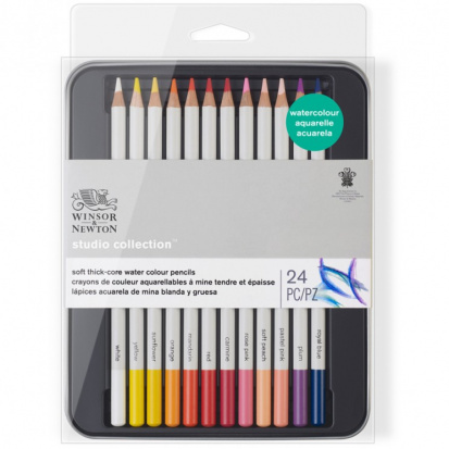 Набор акварельных карандашей 24 цвета, мет. коробка