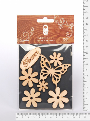 Набор заготовок для декорирования Flowers8 фанера 10х14см