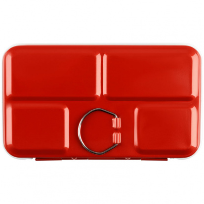 Пенал для акварели металлический Гамма, 12 кювет, красный