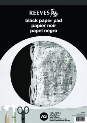 Склейка черной бумаги на твердой подложке. 20 листов, 120 гр/м2. А3