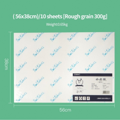 Бумага для акв.Paul Rubens, 300 г/м2, 380х560мм, хлопок 50%, крупнозернистая \ Cold pressed, 10л