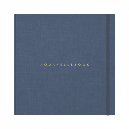 Скетчбук для акварели "Aquarellebook" 25х25 см, 24 л, 300г/м2, хлопок, обложка Серо-голубой