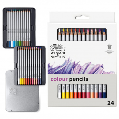 Набор акварельных карандашей 24 цвета, мет. коробка