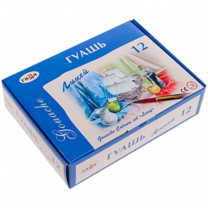 Набор гуаши "Лицей", 12 цветов, 20мл, картон