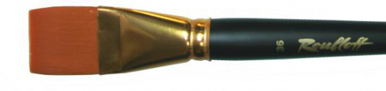 Кисть синтетика плоская длинная ручка "1327" №36 для масла, акрила, гуаши, темперы