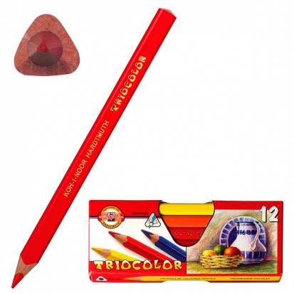 Набор цветных карандашей "Triocolor" 12 цв. трехгранный корпус, d=5,6мм sela
