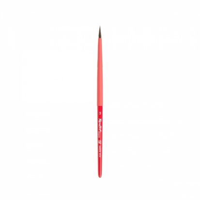 Кисть "Aqua Red round", соболь-микс круглая, обойма soft-touch, ручка короткая красная №3