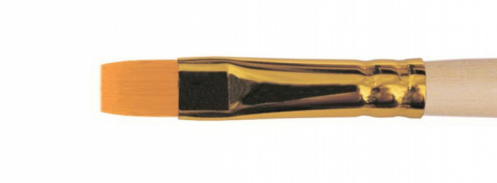 Кисть синтетика плоская, длинная ручка "1322" №12 для масла, акрила, гуаши, темперы