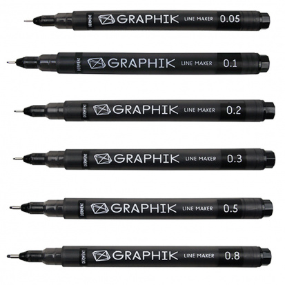 DERWENT Ручки капиллярные "Graphik Line Marker" поштучно